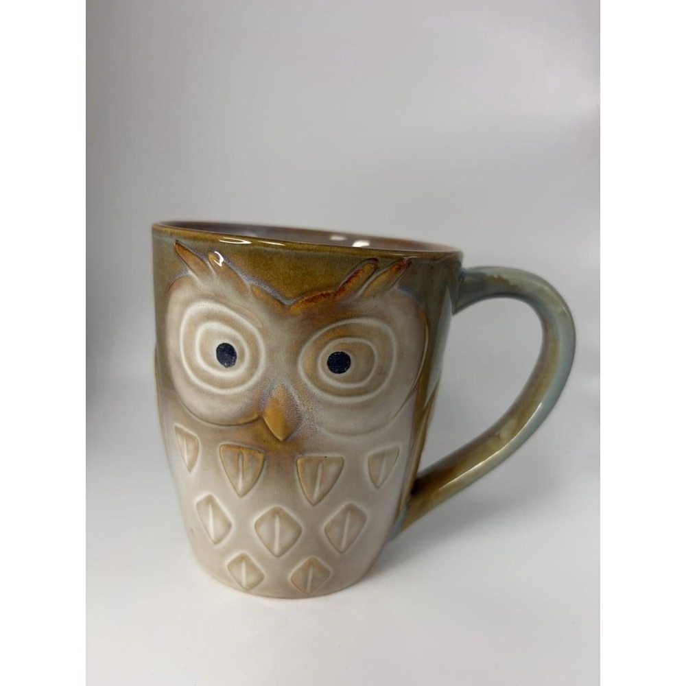 Elite Couture Owl Mug Greenish Blue 4"Dia
